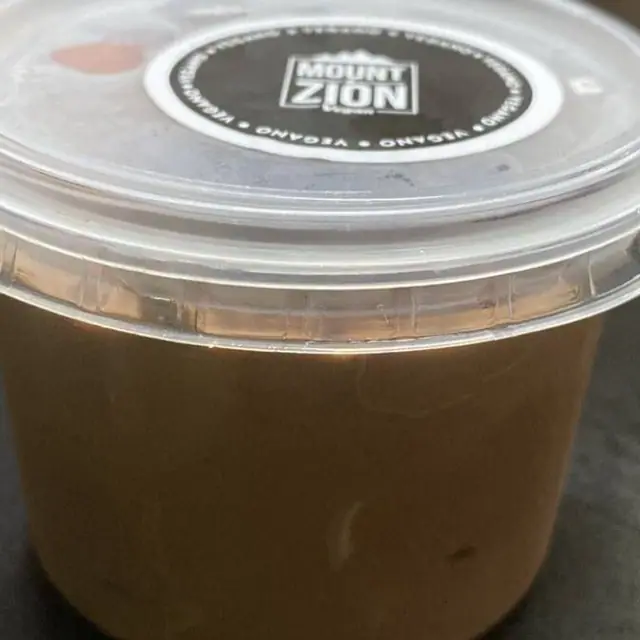 Mousse de chocolate — foto do cardápio oficial do Mount Zion Vegan